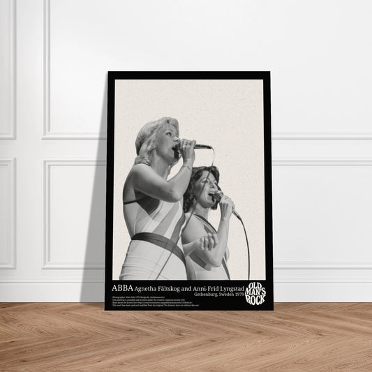 Portrait poster of ABBA performing live in 1979. 