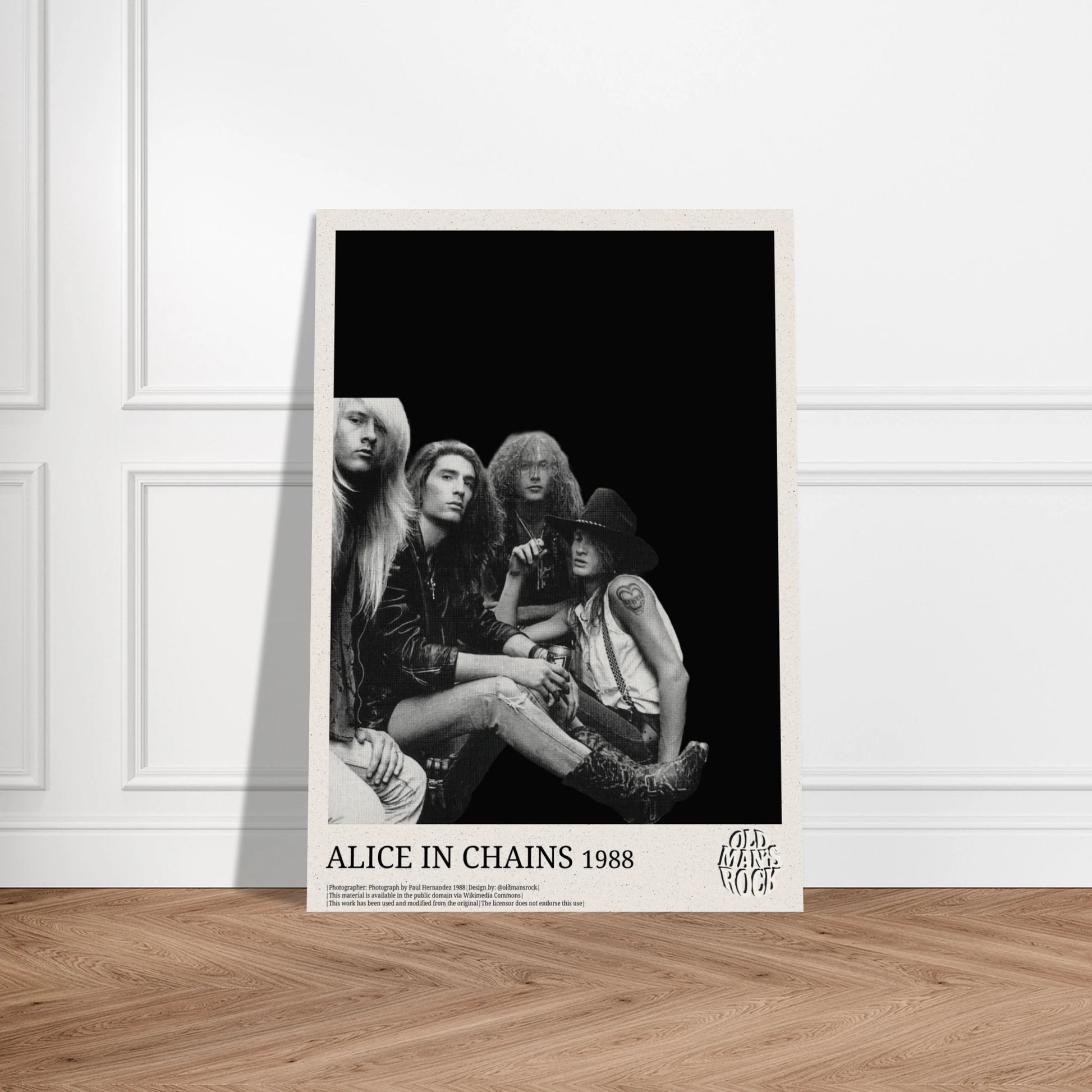 Pop rock minimalistic poster of rock band Alice In Chains