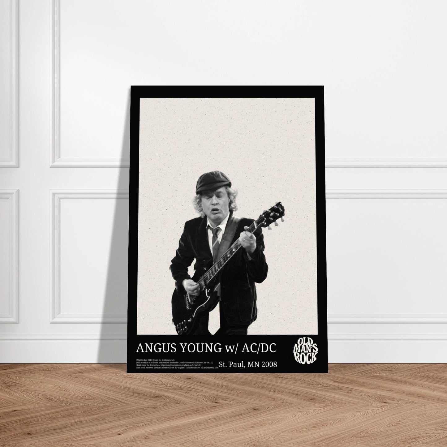 Poster of Angus Young performing live with AC/DC