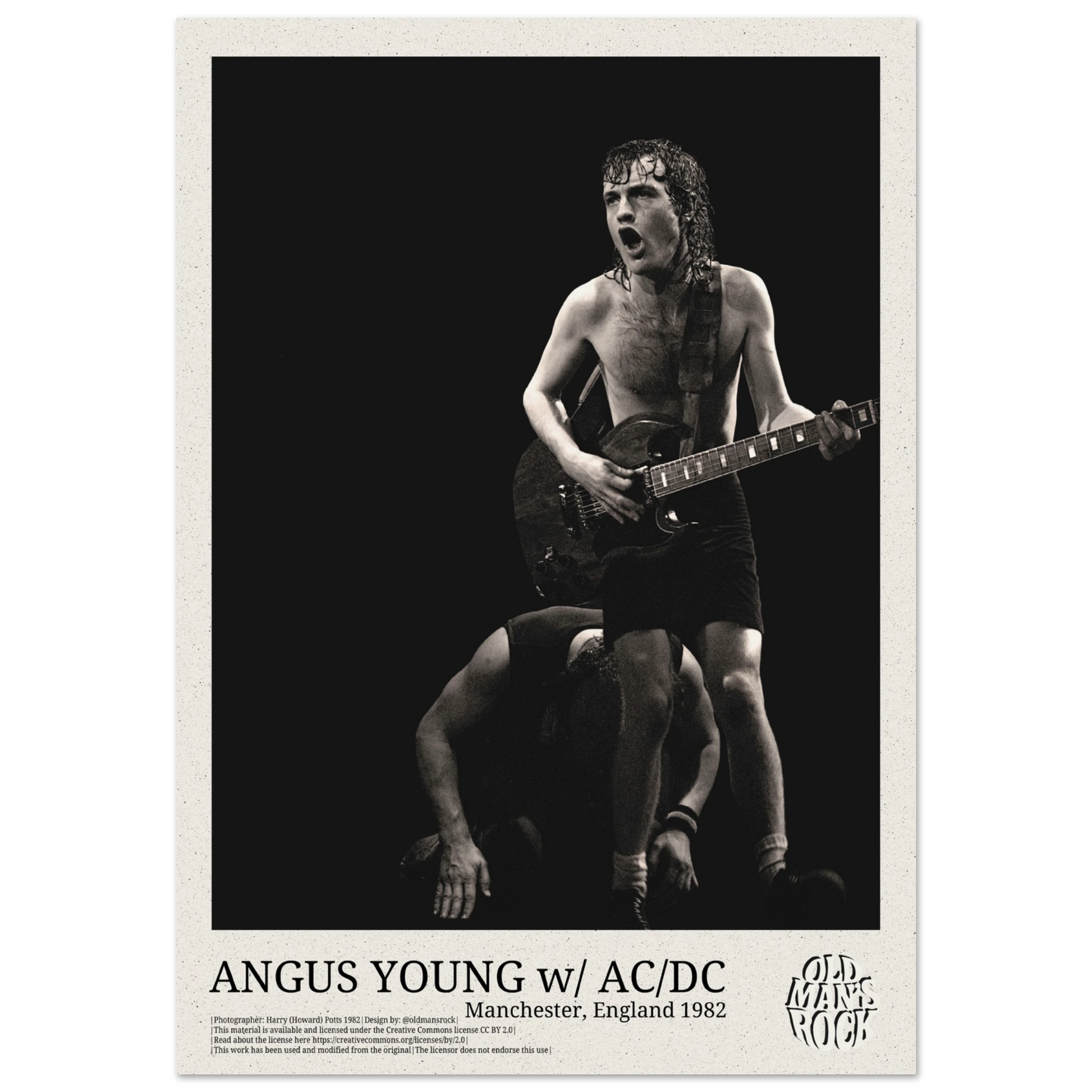 Poster of Angus Young with AC/DC taken in 1982
