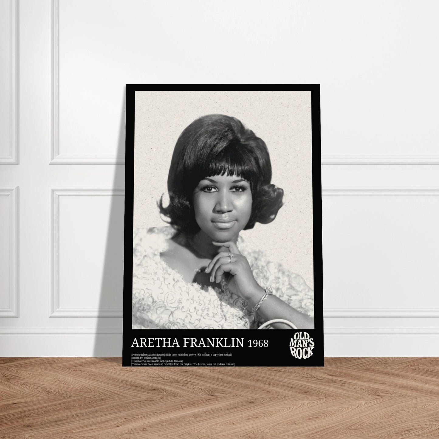 Minimalistic Wall Art of Aretha Franklin