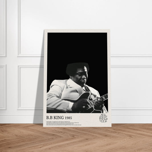 Canvas of blues legend BB King performing live in 1985