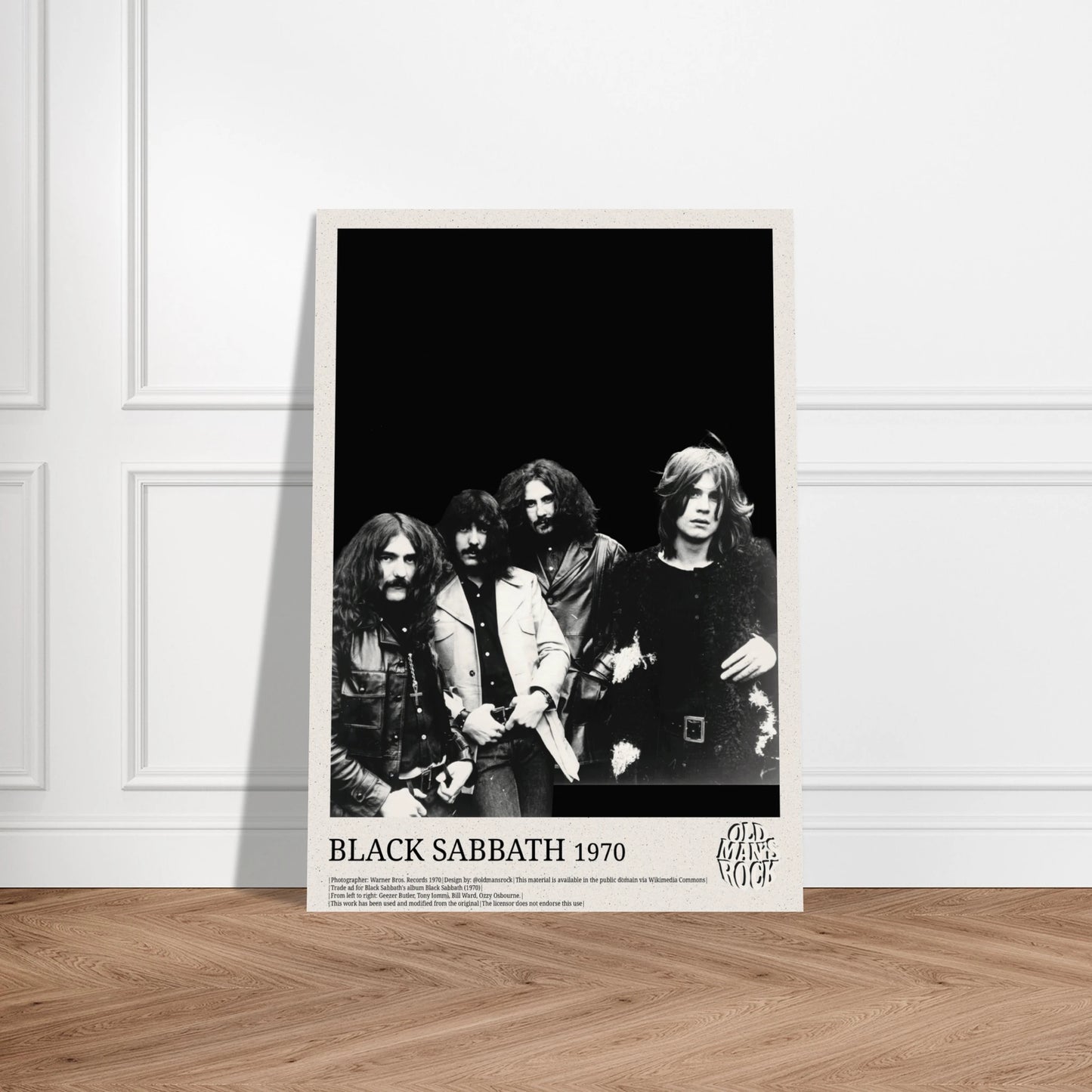 Wall art of hard rock band Black Sabbath