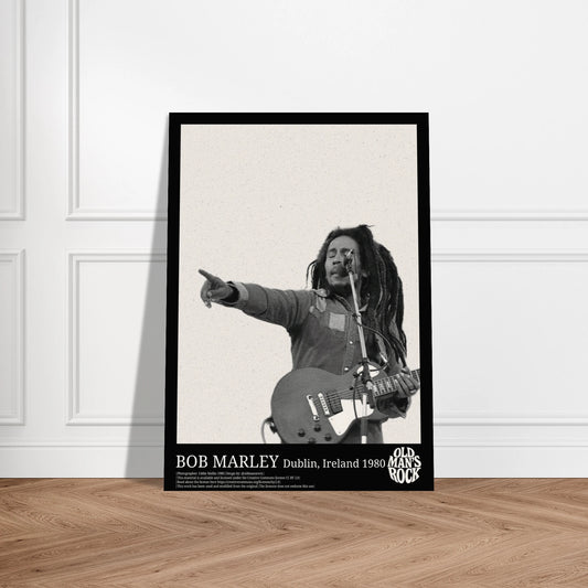 Wall art of Bob Marley performing live
