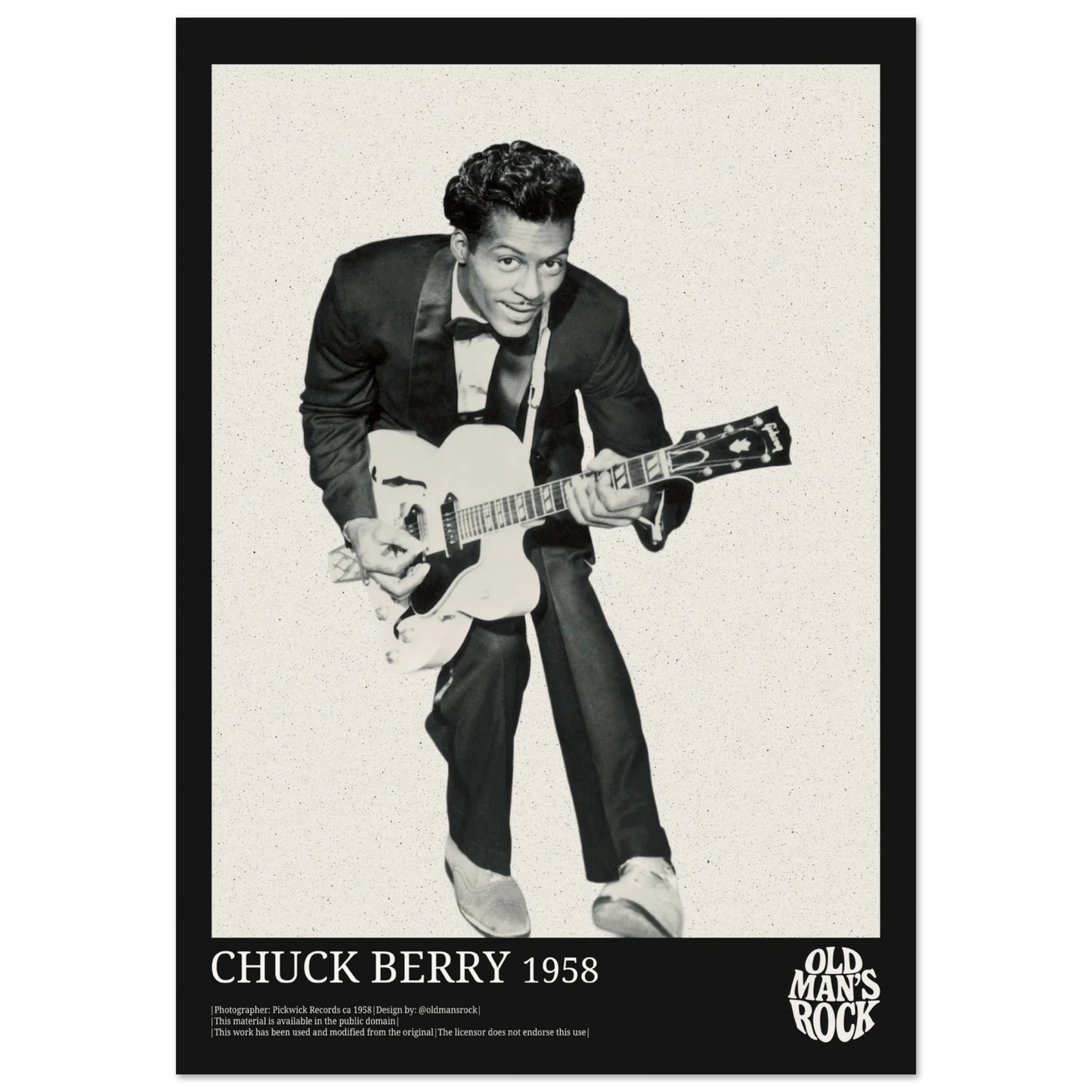 Poster of blues and rock n roll legend Chuck Berry taken in 1958