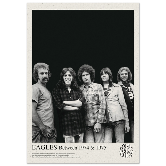 Poster taken by the band Eagles taken in 1974