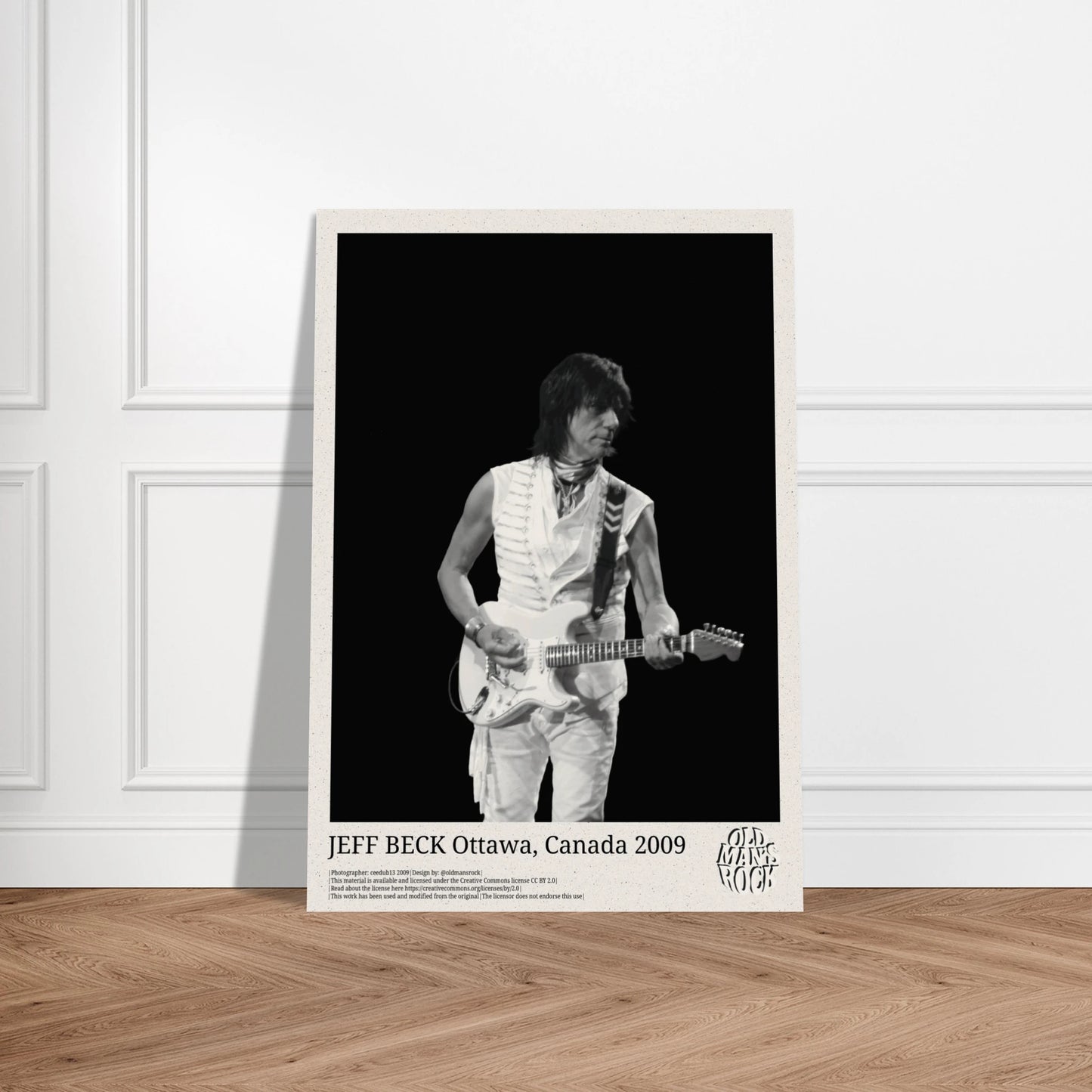 Portrait of Jeff Beck performing live, printed on our thick poster. 