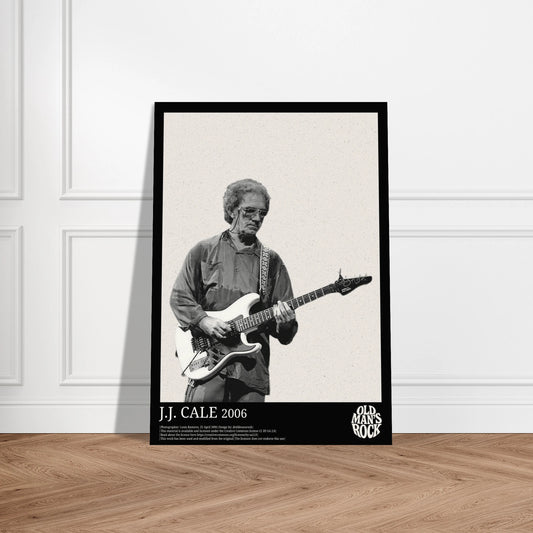 Portrait poster of JJ Cale playing in concert