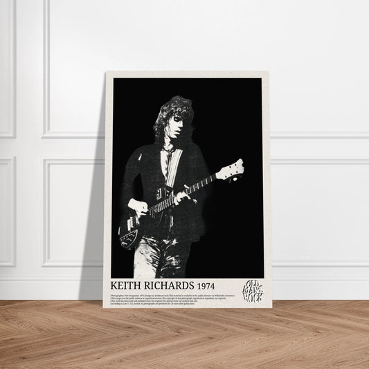 Portrait poster of Keith Richard playing live.