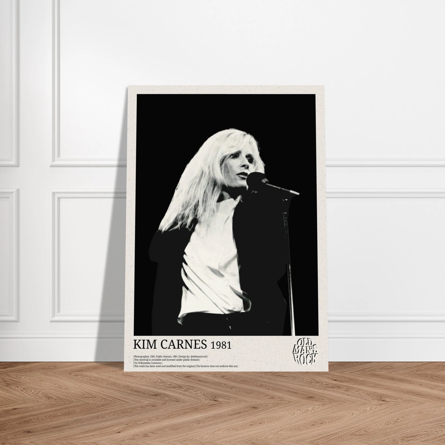 Portrait of Kim Carnes printed on thick paper