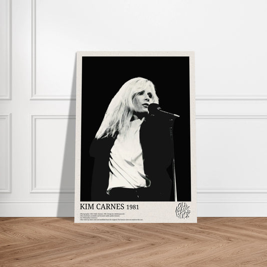 Portrait of Kim Carnes printed on thick paper