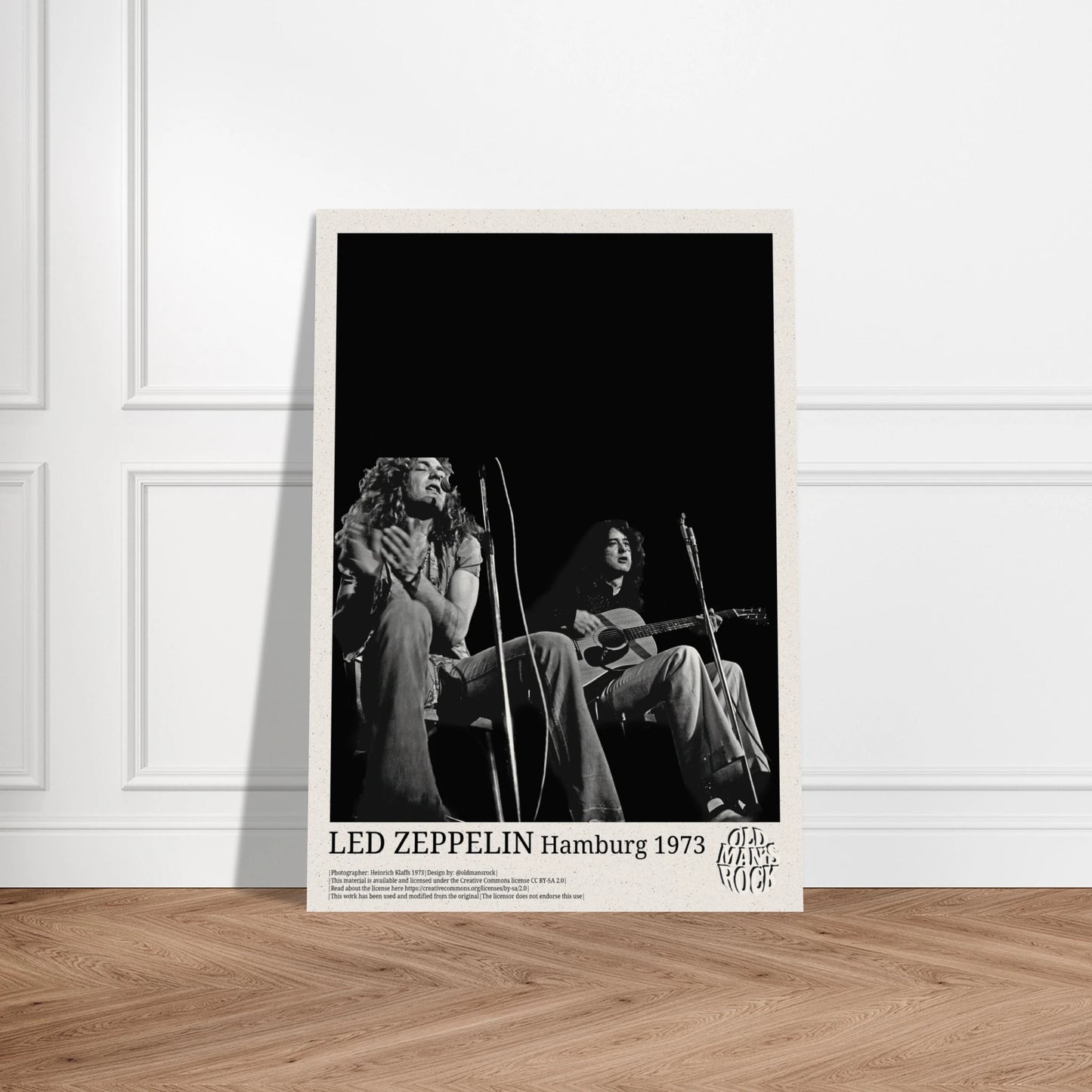 Portrait poster of Led Zeppelin in concert 1973. 