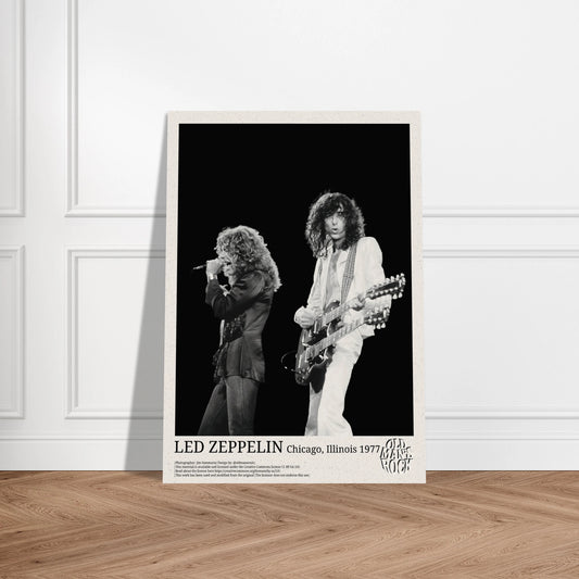Portrait poster of Led Zeppelin live in 1977