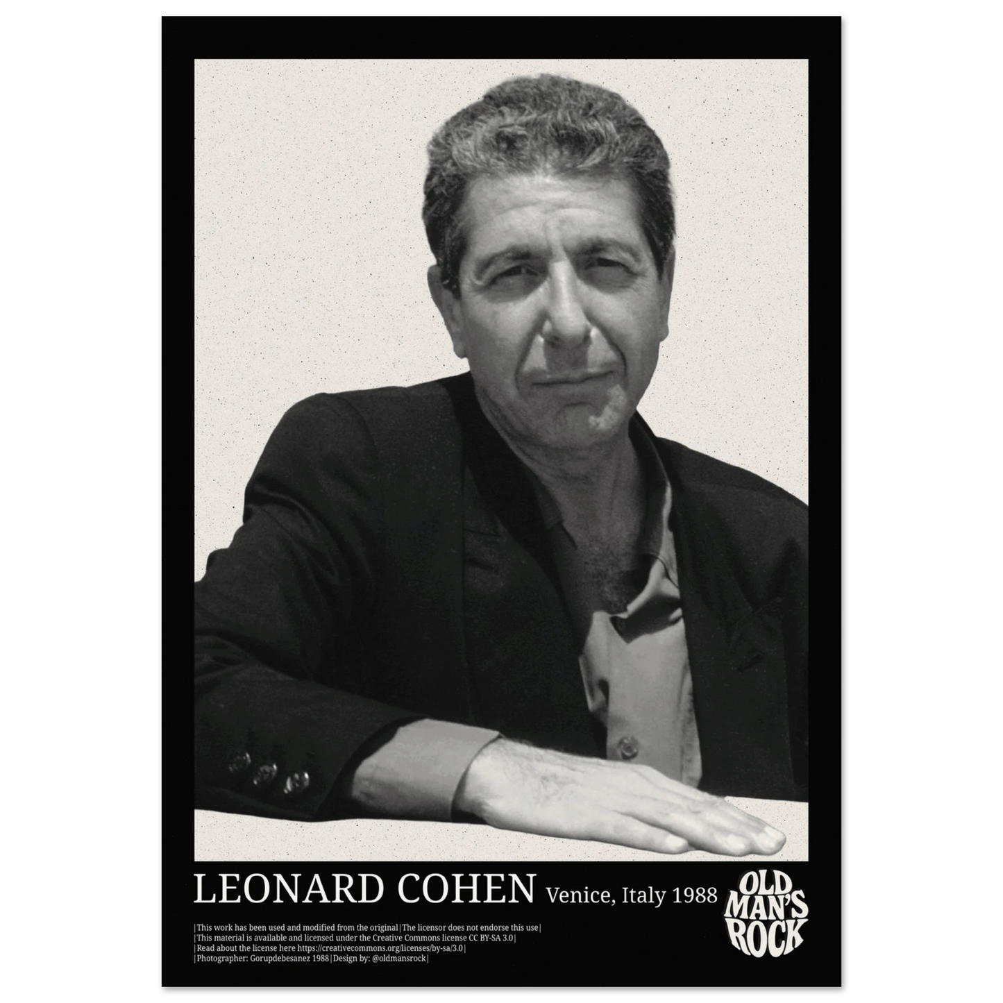 Poster of Leonard Cohen taken in 1988