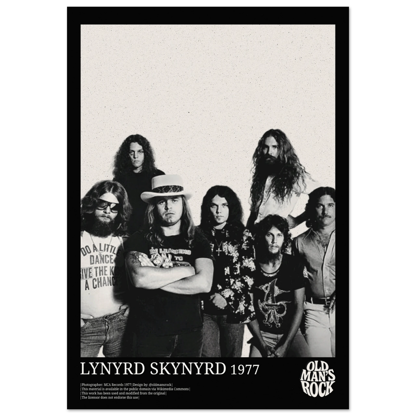 Poster of Lynyrd Skynyrd taken in 1977