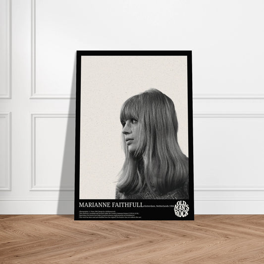 Portrait poster of singer Marianne Faithfull in 1966. 