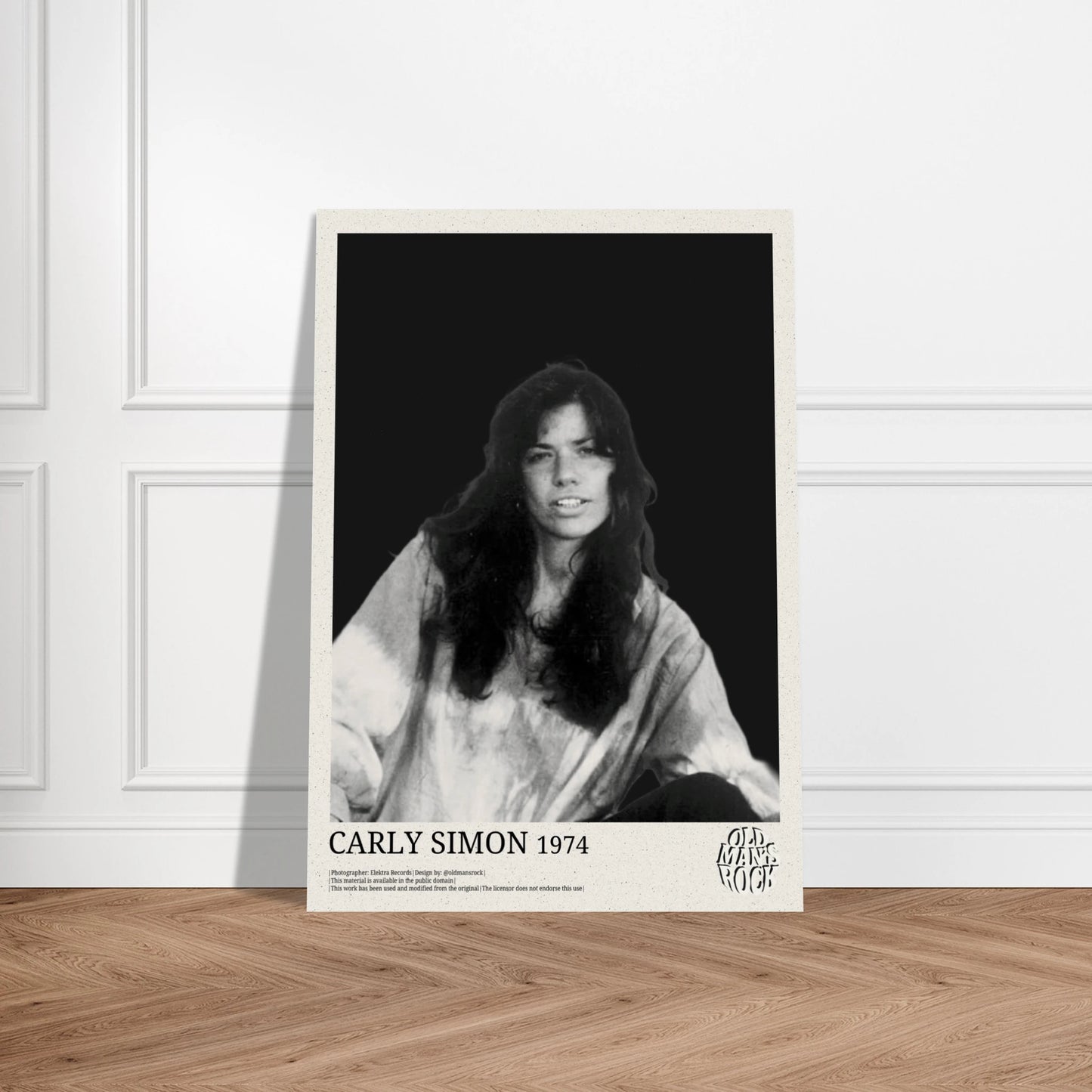 Wall art portrait of artist Carly Simon