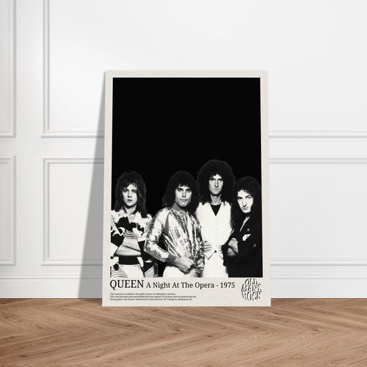 Portrait poster of the band Queen in 1975. 
