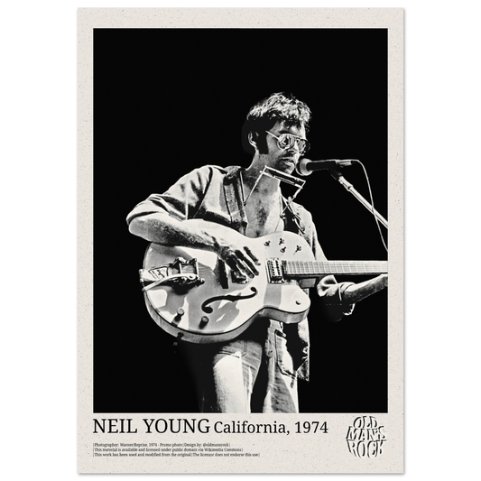 Poster of Neil Young taken in 1974