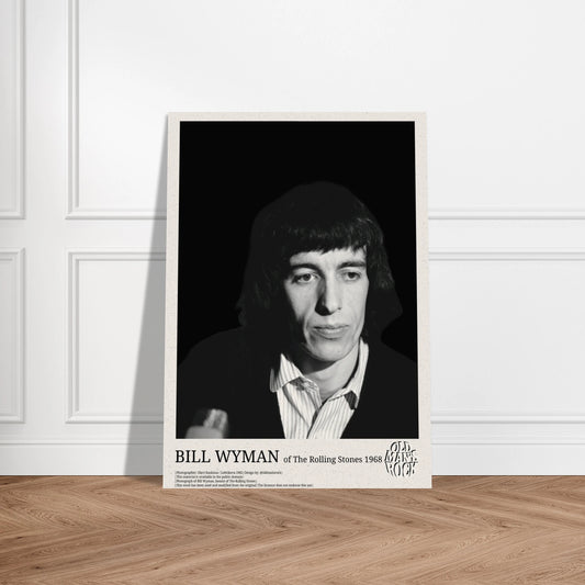 Wall art of Bill Wyman, the bassist of Rolling Stones