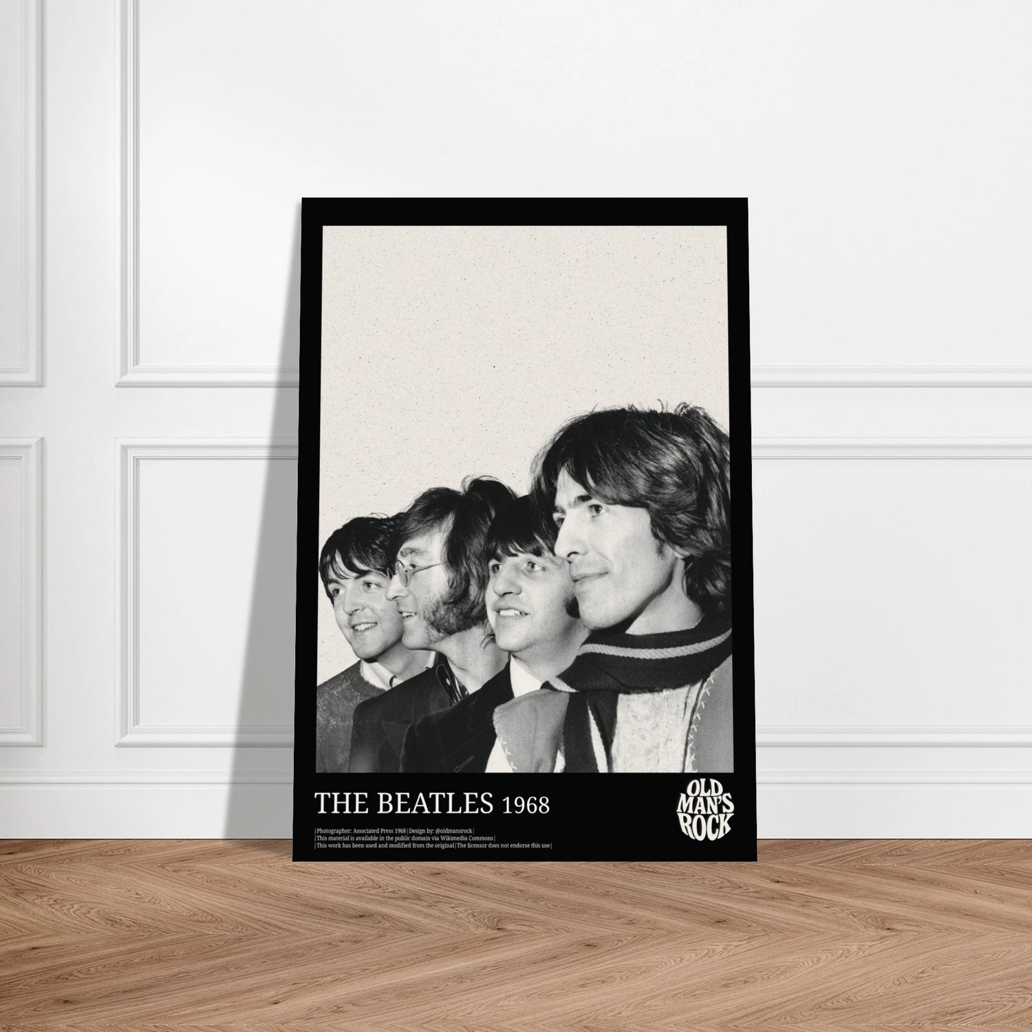 Portrait poster of The Beatles photographed in 1968. 